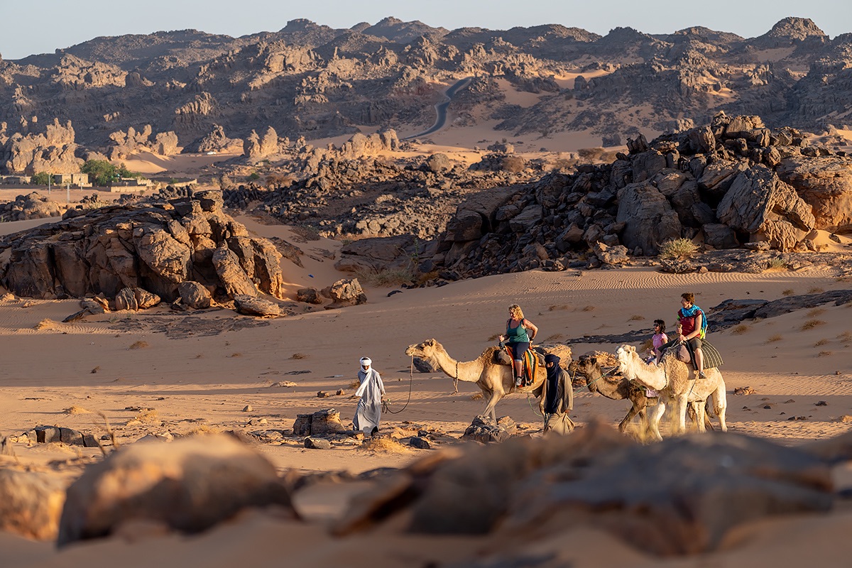 Bianca and others on camels