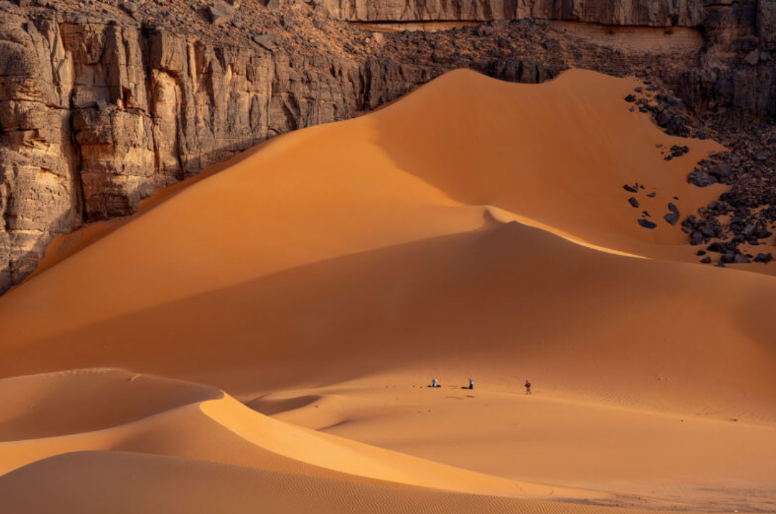 A photo of Sahara full of sands and dunes